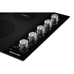 30 in. Radiant Electric Cooktop in Black with 5 Burner Elements and Knob Controls