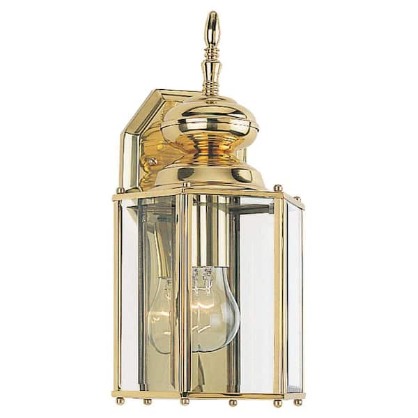Generation Lighting Classico Collection 1-Light Brass Outdoor Wall Lantern Sconce
