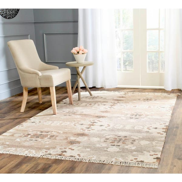 Natural Kilim 10 ft. x 14 ft. Gray/Multi Floral Area Rug