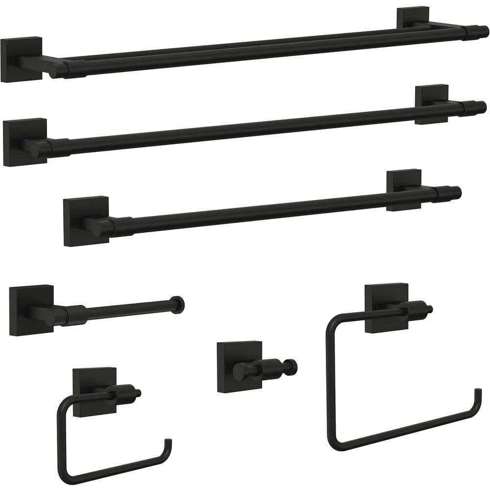 Maxted 24 Inch Matte Black Double Towel Bar