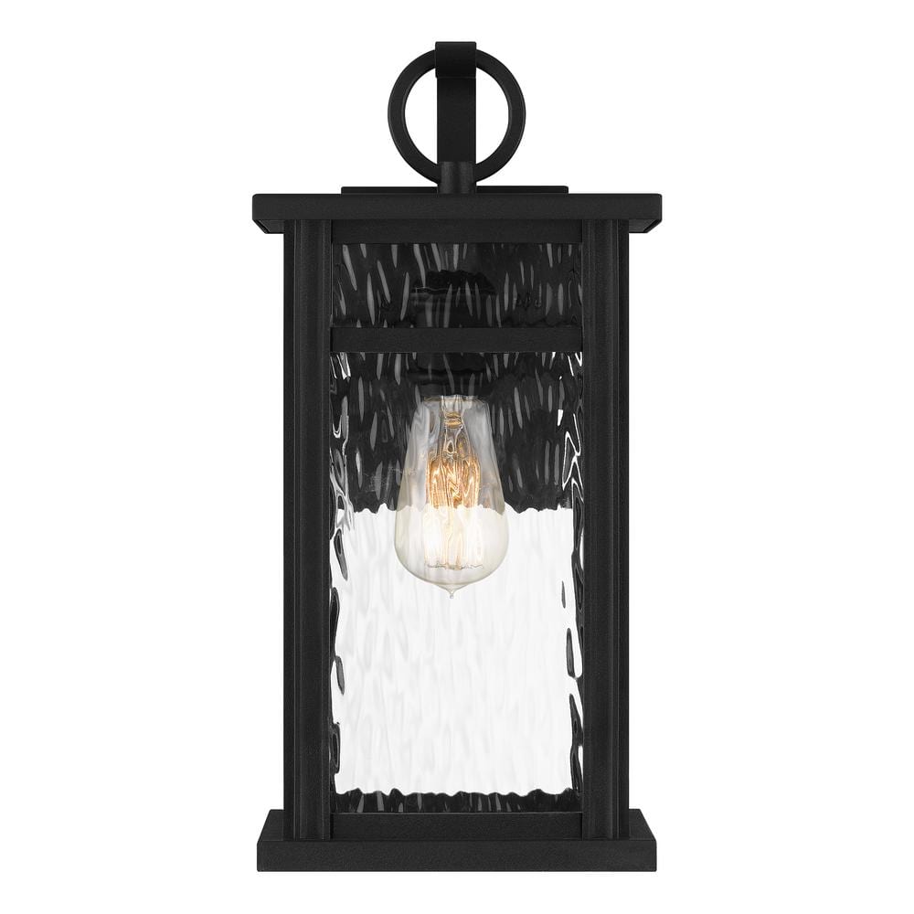 Moira 16" Earth Black Steel Outdoor Wall Lantern