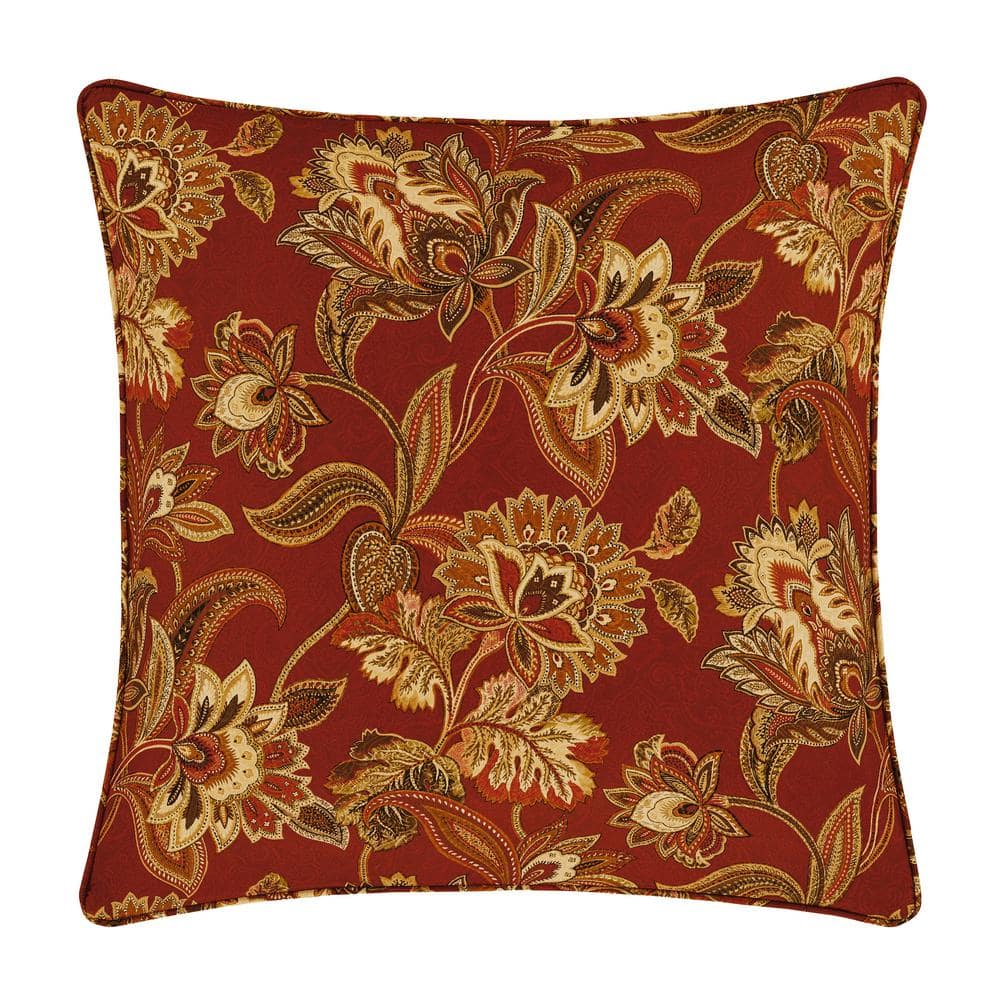 Montecito Red Polyester Euro Sham
