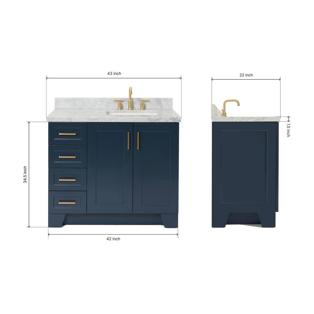 Midnight Blue 43" Single Basin Vanity with Marble Top