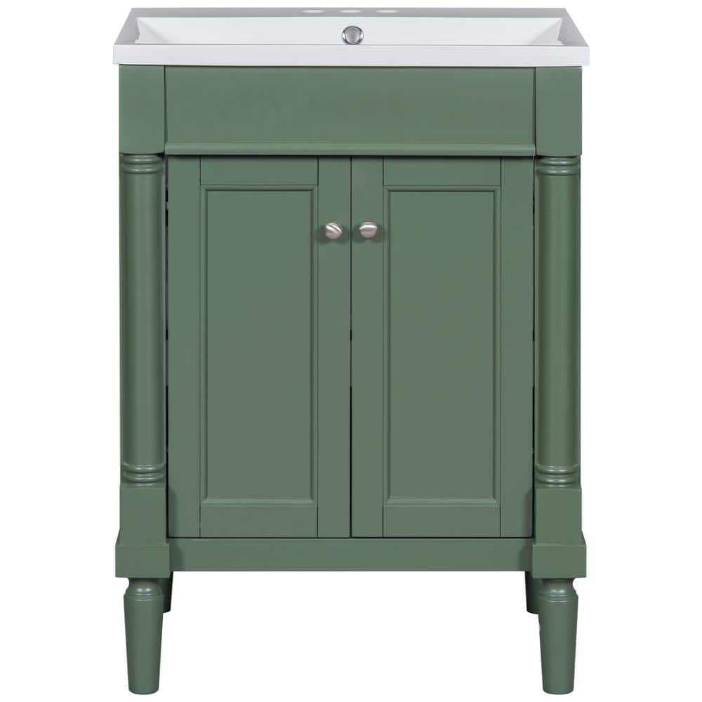 24 Bathroom Vanity with Top Sink 2-Tier Modern Bathroom Storage Cabinet S