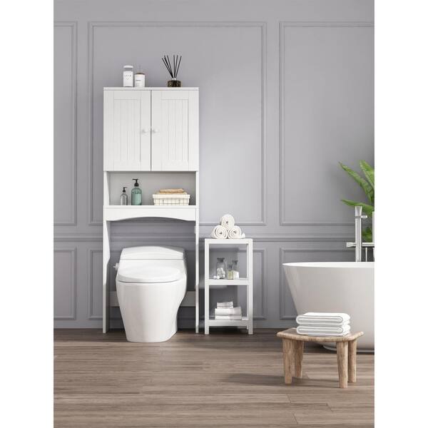 Kleankin Slim Bathroom Cabinet with Castor Wheels Storage