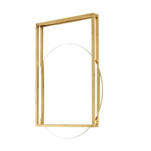 Pierre 30 Vanity Organizer Mirror in Brushed Gold