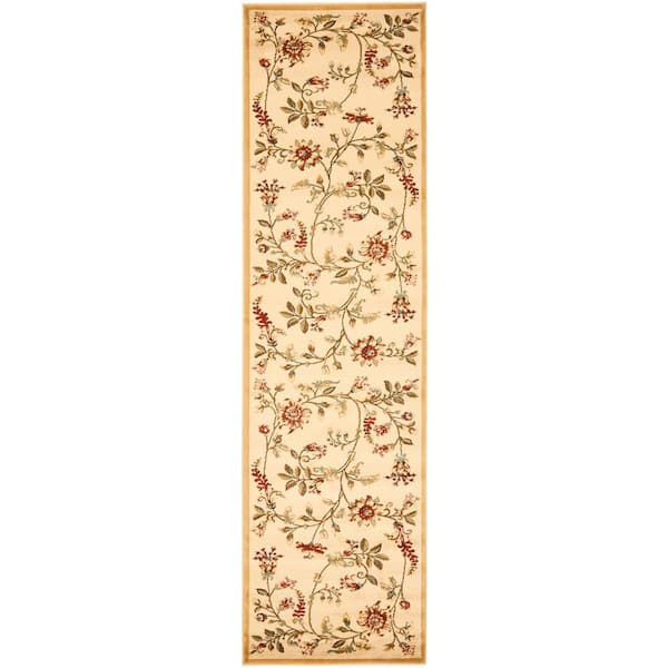 SAFAVIEH Lyndhurst Ivory/Multi 2 ft. x 16 ft. Border Floral Runner Rug