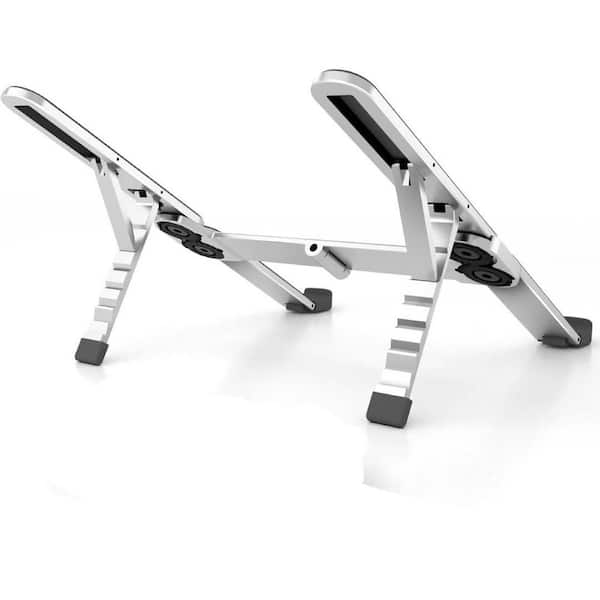 Yichuhaoxi Foldable Laptop Stand-Ergonomic Aluminum Riser with 6 Adjustable Heights, Silver/Black
