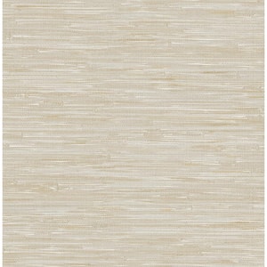 Beige Grey Faux Grasscloth Paper Strippable Wallpaper (Covers 56.4 sq. ft.)