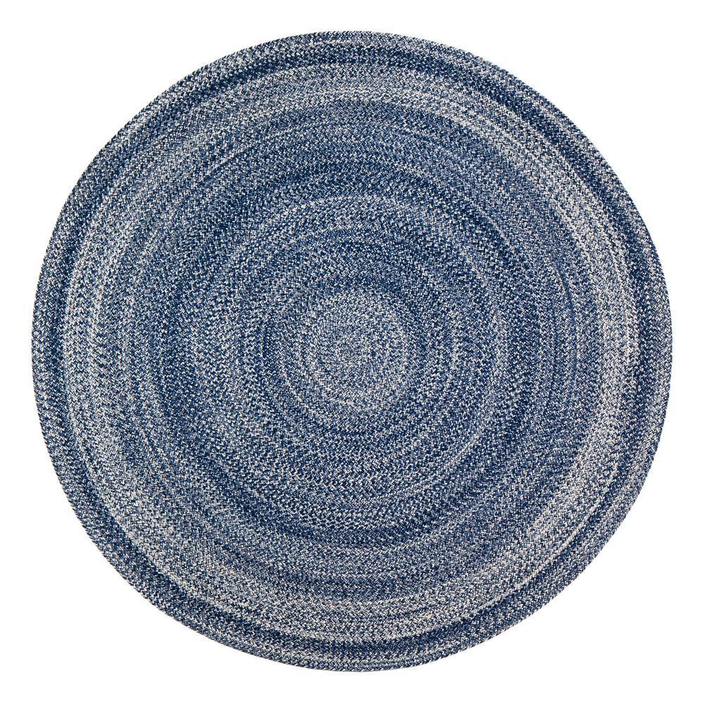 Epona Braided 6 ft. Round Blue Area Rug