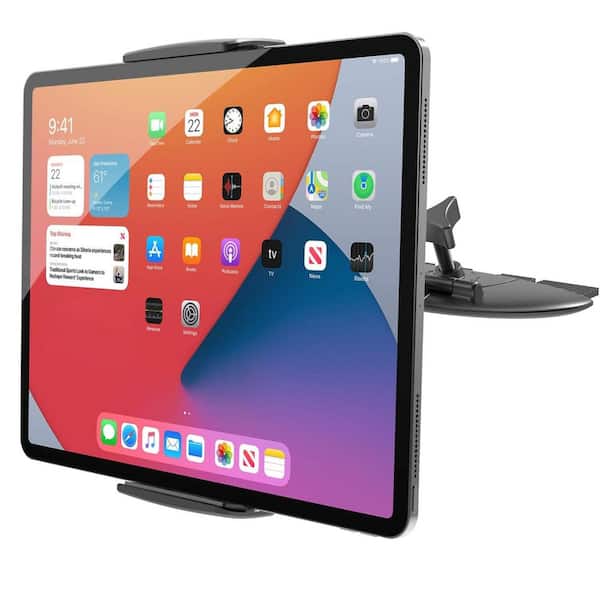 CD Slot Tablet Car Mount 4.7-11 in. Tablets Low Profile Road Trip Essential iPad Pro Air Mini Fire iPhone Samsung Black
