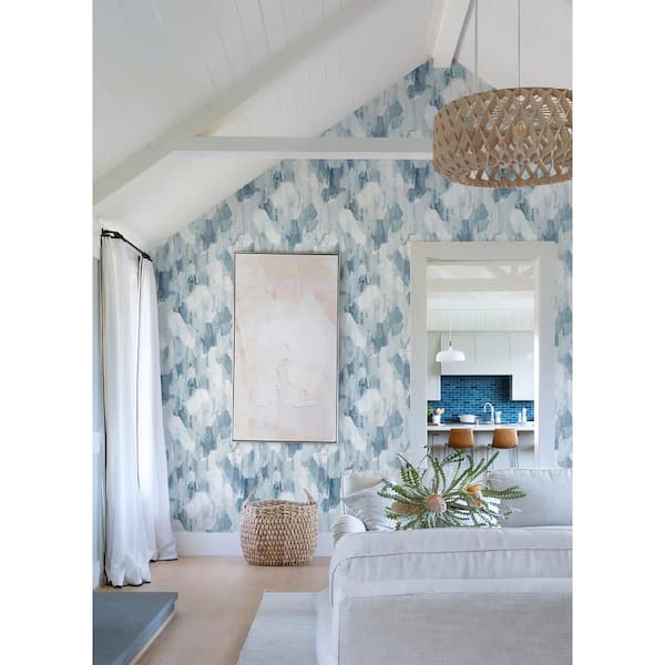 Mahi Blue Abstract Strippable Non Woven Wallpaper
