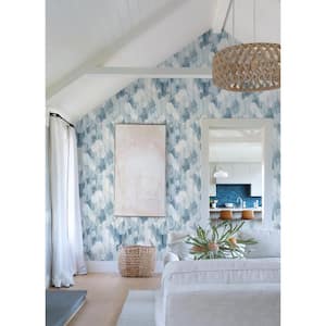 Mahi Blue Abstract Wallpaper Sample