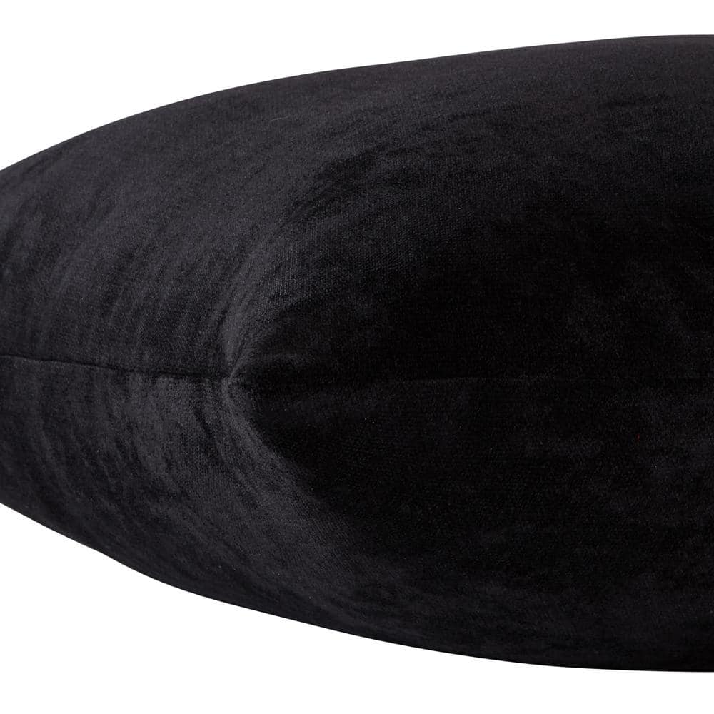 Sable Black Velvet 20-Inch Square Throw Pillow