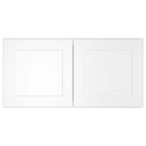 Shaker White Plywood Stock Ready to Assemble Wall Bridge Kitchen Cabinet with 2-Doors 36 in. W x 24 in. D x 18 in. H