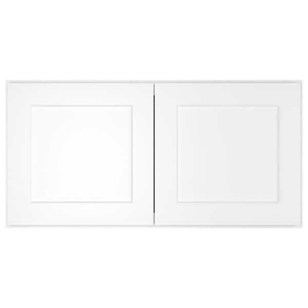Shaker White Plywood Stock Ready to Assemble Wall Bridge Kitchen Cabinet with 2-Doors 36 in. W x 24 in. D x 18 in. H