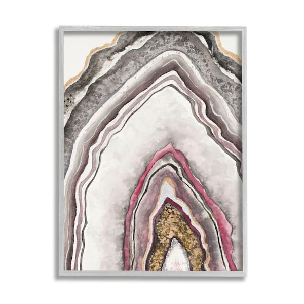 Stupell Industries "Pink Neutral Geode Rock Arch Pattern Abstract" by Tiffany Hakimipour Framed Abstract Wall Art Print 11 in. x 14 in.