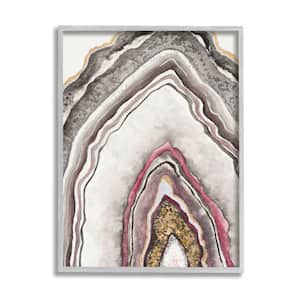 "Pink Neutral Geode Rock Arch Pattern Abstract" by Tiffany Hakimipour Framed Abstract Wall Art Print 16 in. x 20 in.