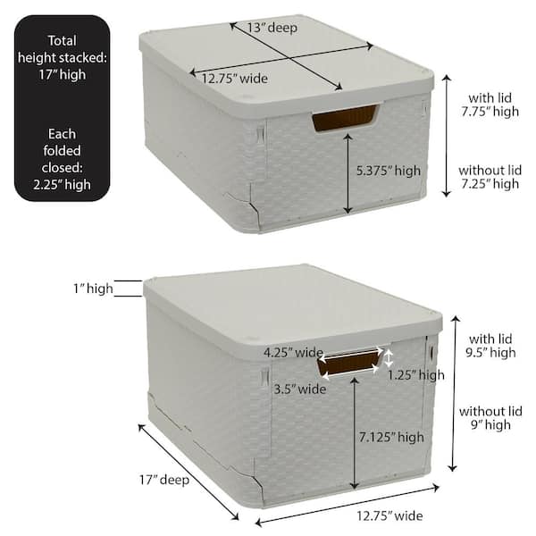 Plastic Storage Box 45 Litres - Cream by Simply Rattan - Buy