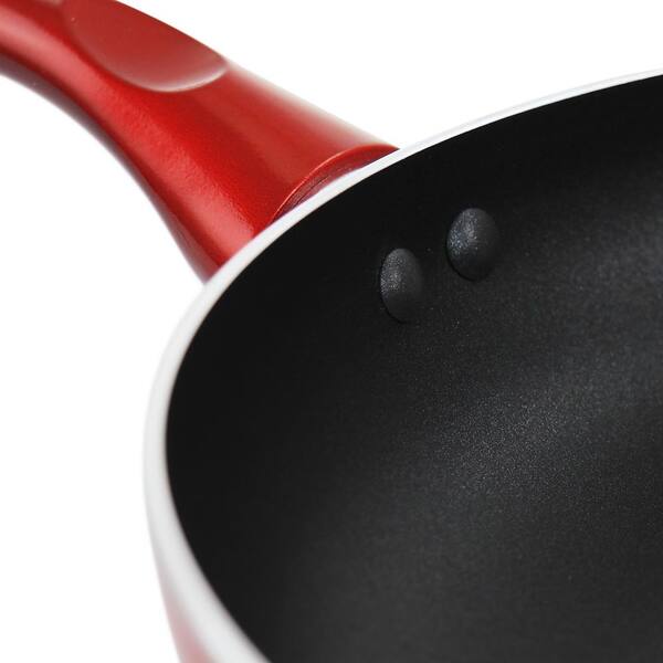 Better Chef 12 in. Aluminum Non Stick Frying Pan in Red 985116539M
