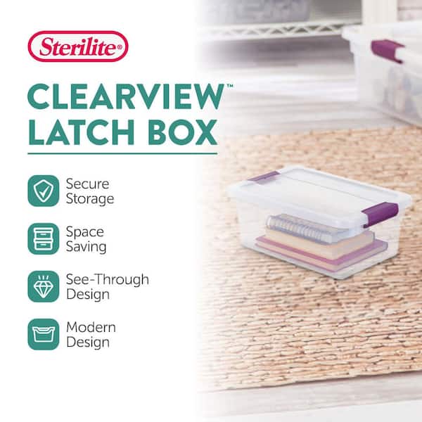 Sterilite 6 Qt. ClearView Latch Box Storage Bin Container (12-Pack