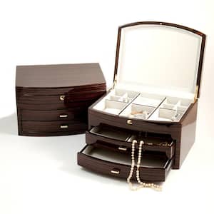 Lacquered Ebony "Zebra" Wood Jewelry Box