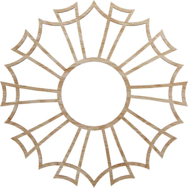 Ekena Millwork 16 in. x 16 in. x 1/4 in. Augustus Wood Fretwork Pierced Ceiling Medallion, Red Oak