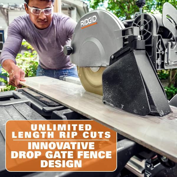 RIDGID 15 Amp 10 in. Wet Tile Saw with Portable Stand R4093 - The
