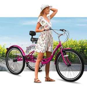 Upgrade 26 In Adult Tricycle, 26" Wheels, with Shopping Basket for Seniors, Women, Men