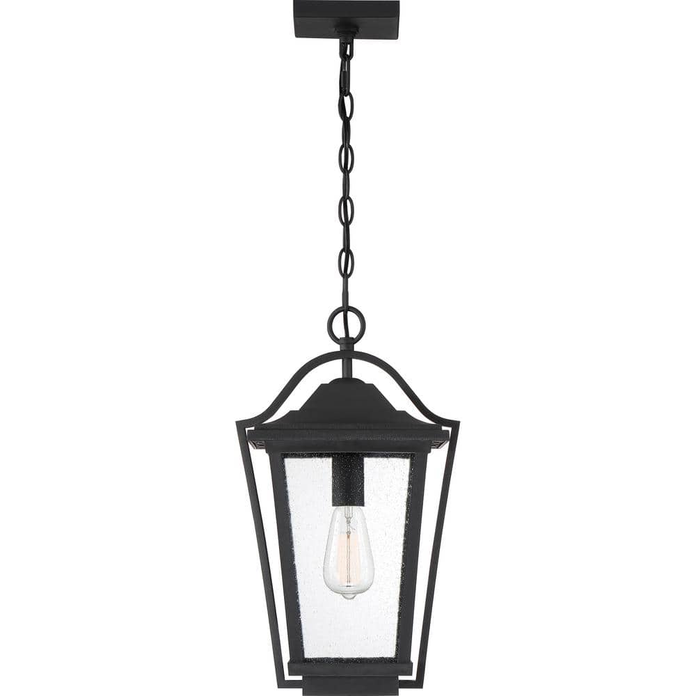 Darius Black Glass Outdoor Hanging Lantern