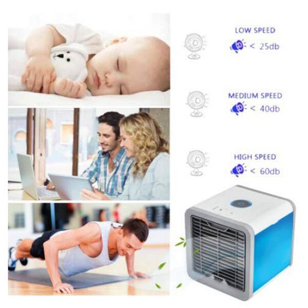 Portable Air Conditioner Fan USB Mini AirAC with LED Personal Space Air Cooler