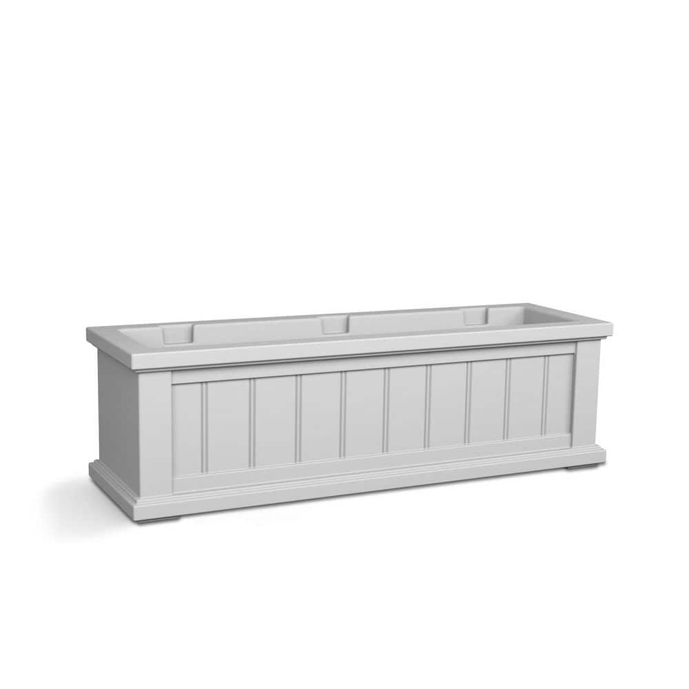 Cape Cod 36" White Polyethylene Self-Watering Window Box Planter