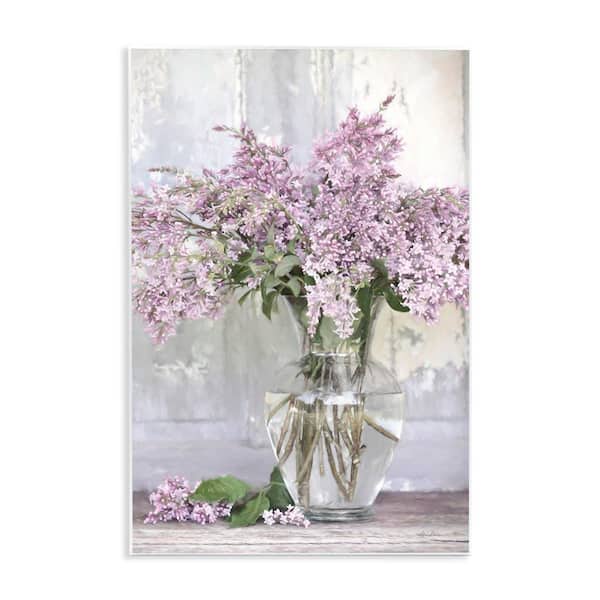 Tranquil Lilac Flower Vase by Lori Deiter Unframed Graphic Art Print Nature 19 in. x 13 in.