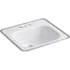 KOHLER Tahoe Drop-In Cast Iron Bathroom Sink in White with Overflow ...