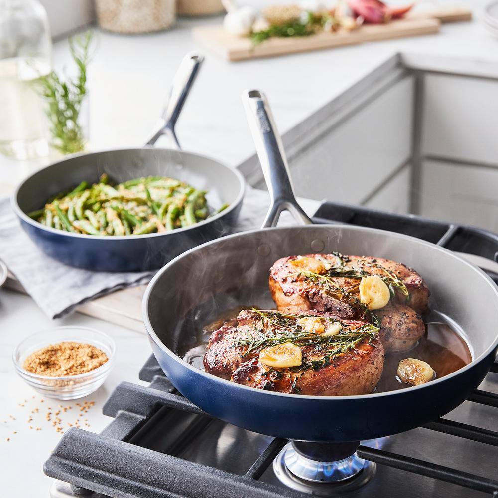 Oxford Blue Aluminum Nonstick 14-Piece Cookware Set