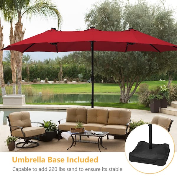 drug mart patio umbrella Yaheetech UV Protection Market Table Dark Green push the button 9' Market Umbrella | Montgomery