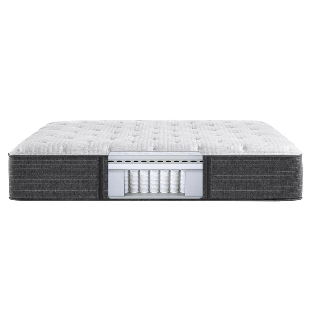 Full Medium Gray Cotton Innerspring Mattress with Boxspring