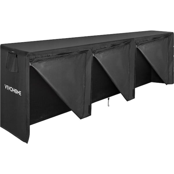 VIVOHOME 144 in. Waterproof 600D Oxford Outdoor Firewood Log Rack Cover with Zipper and Hook Loop Tape