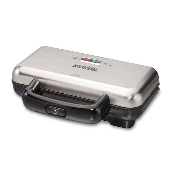 Proctor Silex 700 W Stainless Steel Deluxe Sandwich Maker 25415PS - The  Home Depot