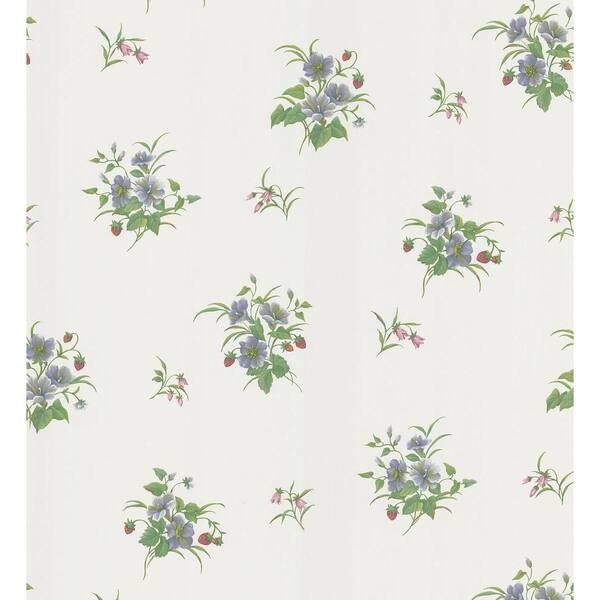 Brewster Blossom and Berry Toss Wallpaper