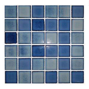 Monet Powder Blue Square Mosaic 2 in. x 2 in. Glossy Porcelain Wall & Pool Tile. (221.76 sq. ft./Pallet)