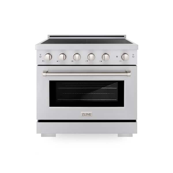 36 in. 5.2 cu. ft. Paramount Induction Range with 5 Element Cooktop and Electric Convection Oven in Stainless Steel