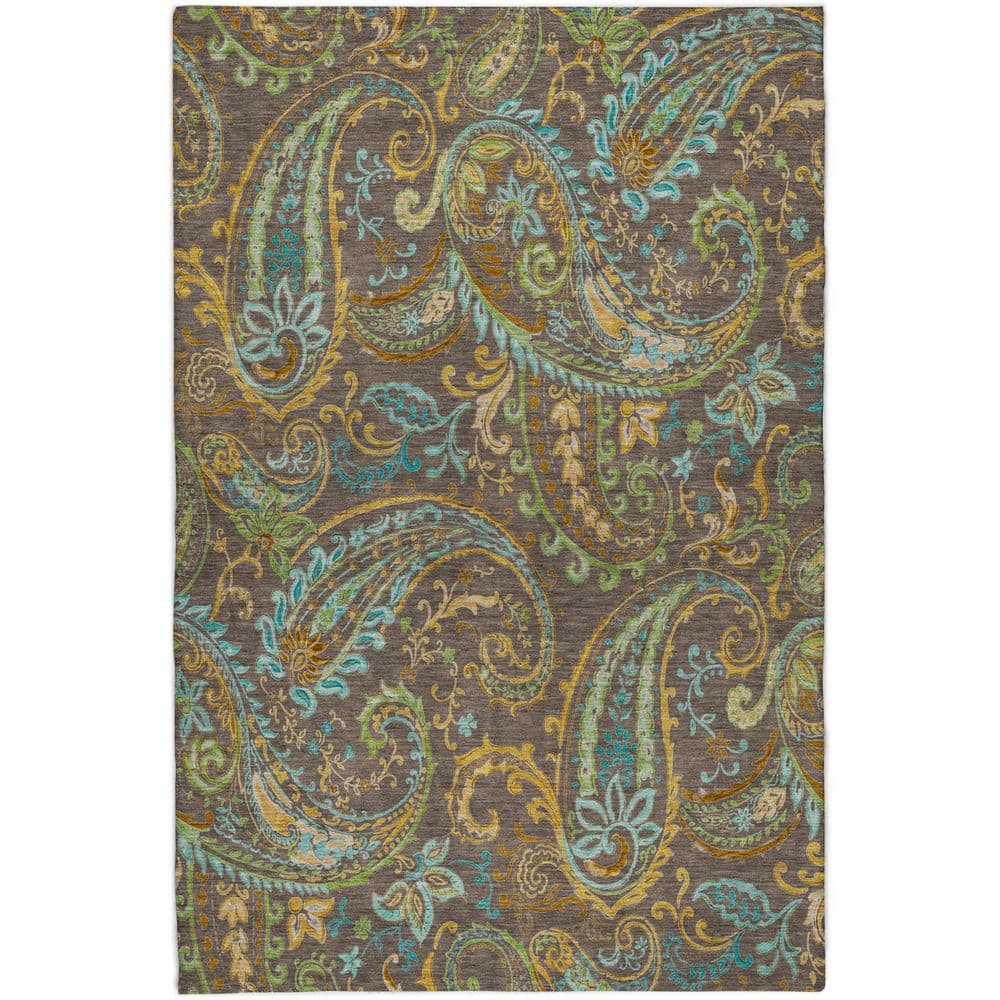 Dream Shag Premium Machine Washable Abstract ADS533 Chocolate 5 ft. x 7 ft. 6 in. Area Rug price history on PriceWatchPro