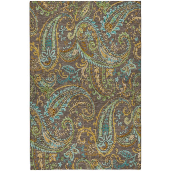 Dream Shag Premium Machine Washable Abstract ADS533 Chocolate 5 ft. x 7 ft. 6 in. Area Rug