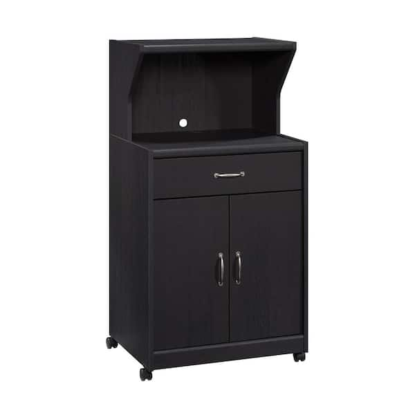 Black microwave online cabinet with storage