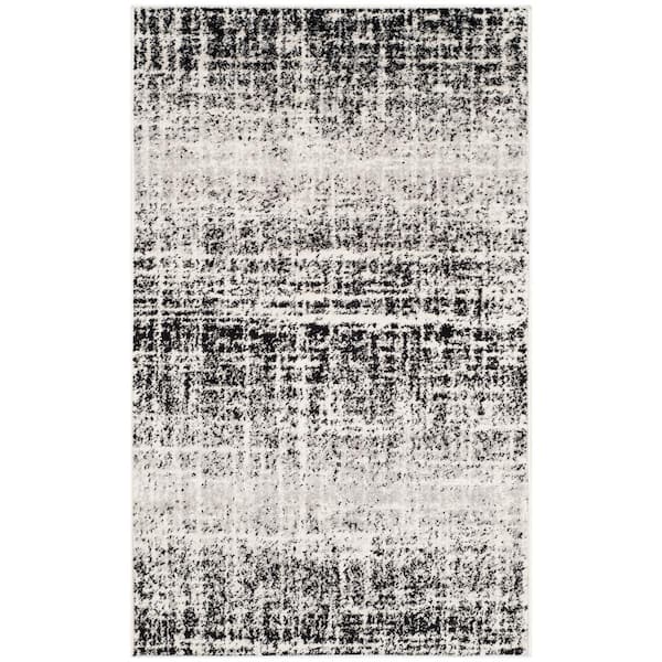 SAFAVIEH Adirondack Ivory/Black Doormat 3 ft. x 5 ft. Solid Gradient Area Rug