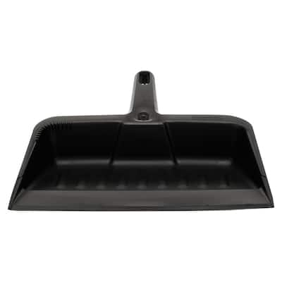 Handy Pan - Recycled Black Plastic - Large Capacity Heavy Duty Dust Pan! Made in USA! Great for Home, Shop, Garage, Waterproof, Stackable, Stands Up.