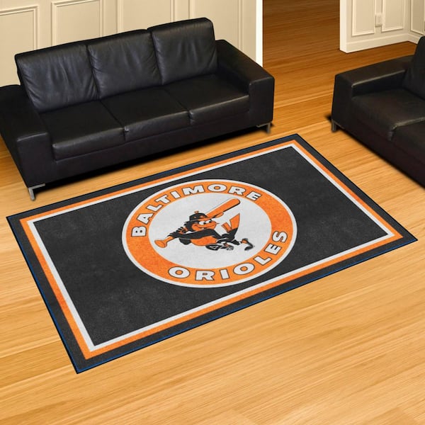 Baltimore Orioles 5ft. x 8 ft. Plush Grey Area Rug