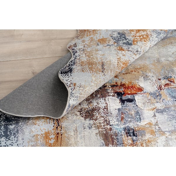 Denali Grey 7 ft. x 9 ft. Abstract Area Rug