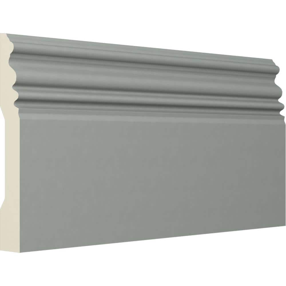 5"H Gray Polyurethane Classic Baseboard Moulding